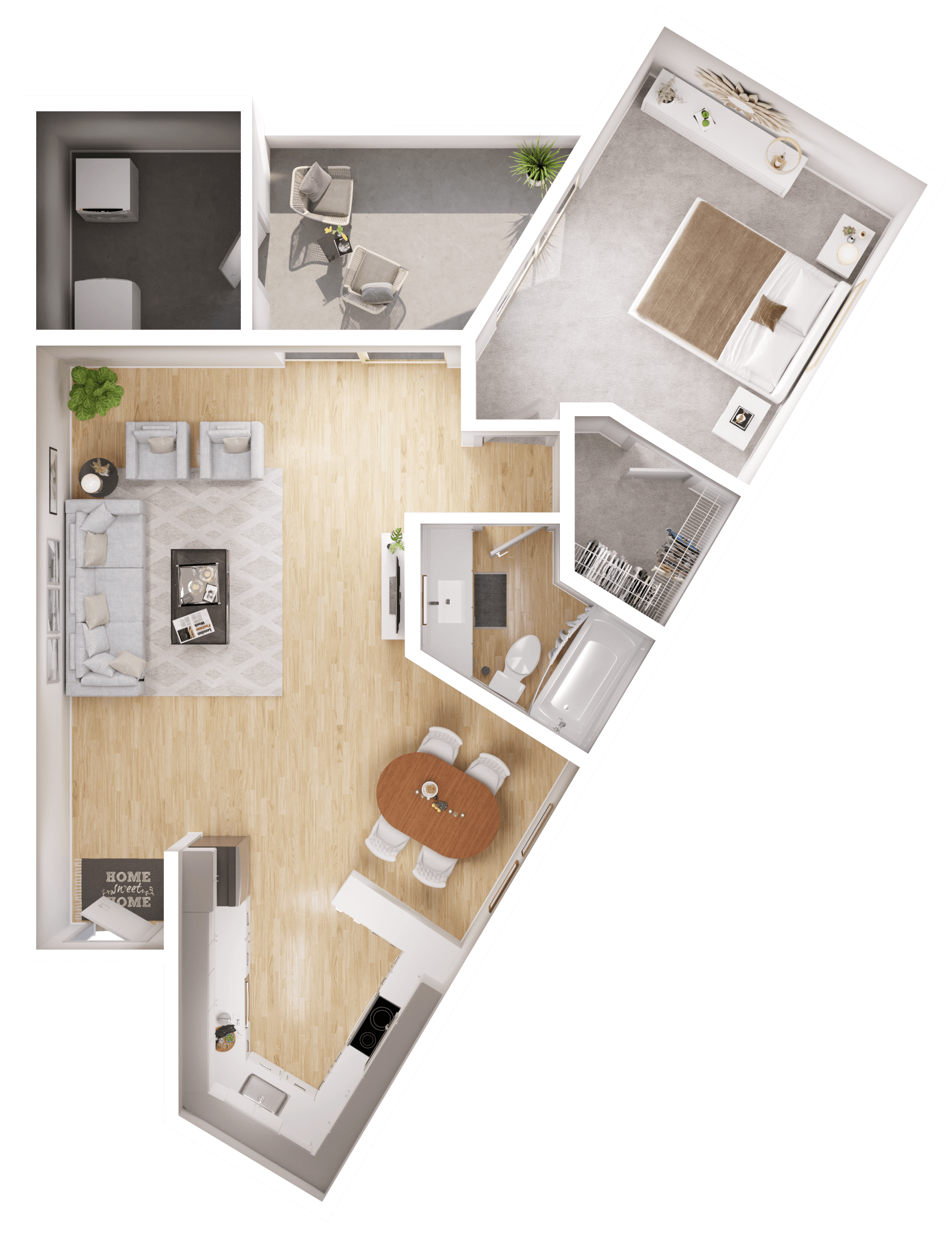 Floor plan layout diagram for 1D Renovation 2